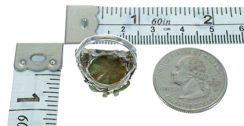 Turquoise Authentic Sterling Silver Flower Dragonfly Ring Size 5-1/2 RX88103